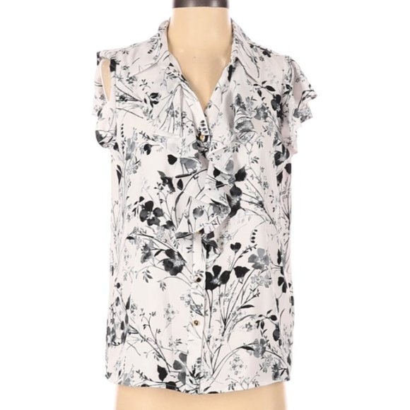 Calvin Klein Tops - Calvin Klein Short Sleeve Blouse Small Black White Size Small**